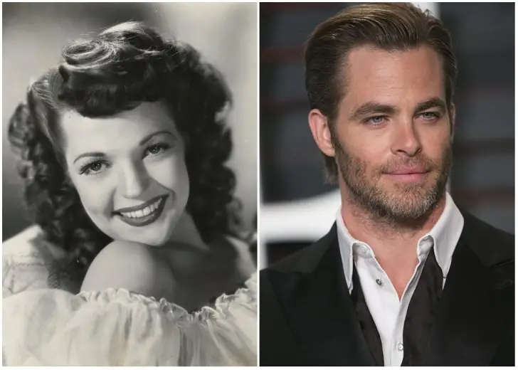 Anne Gwynne and Chris Pine – Grandmother/grandson